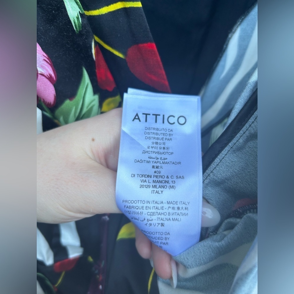 ATTICO VICTORIA floral SATIN AND VELVET DRESS - Picture 13 of 16
